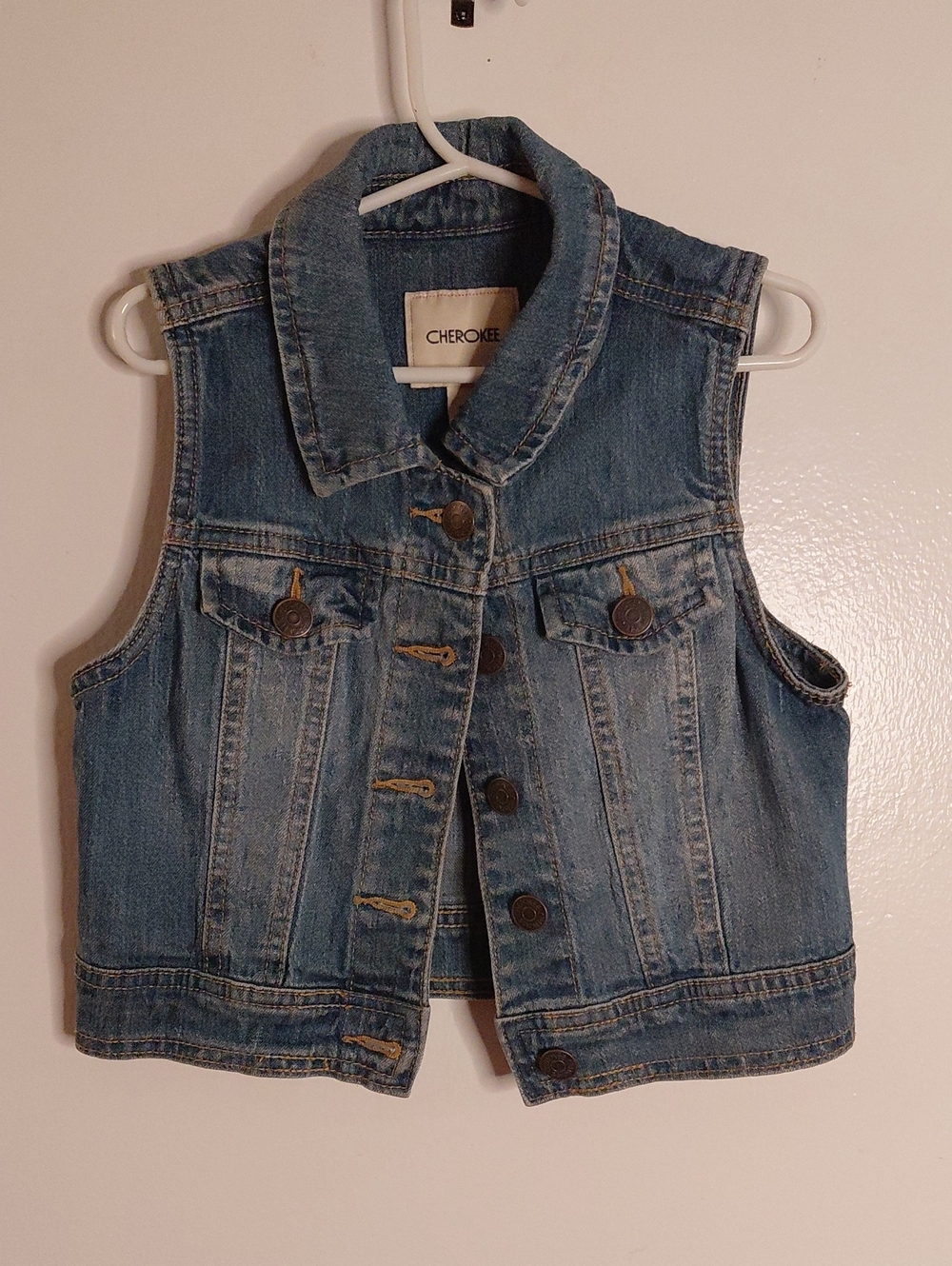 Cherokee Girls Light Blue Denim Vest Jacket